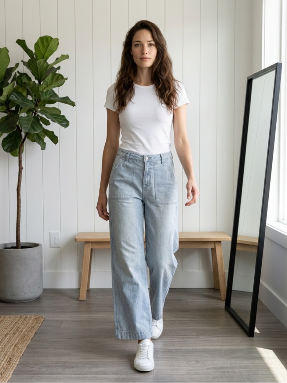 Women’s Light Blue Straight Leg Jeans - Classic High-Rise Fit